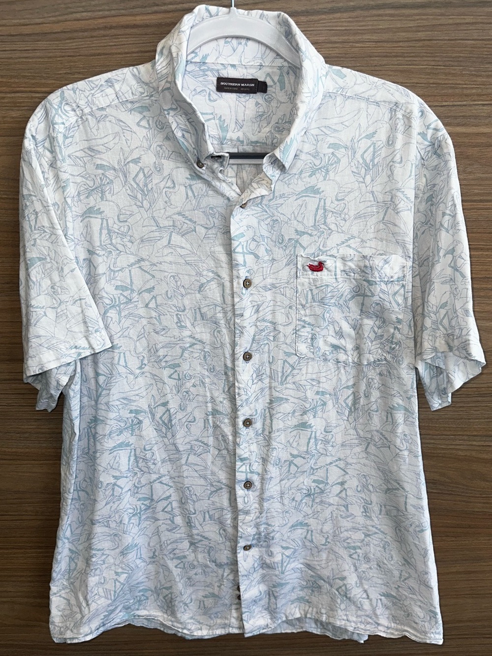 Southern Marsh Light Blue & White Short-Sleeve Button-Down Shirt